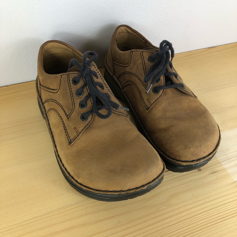 Birkenstock Leather Lace Up Shoes Oxford Brown